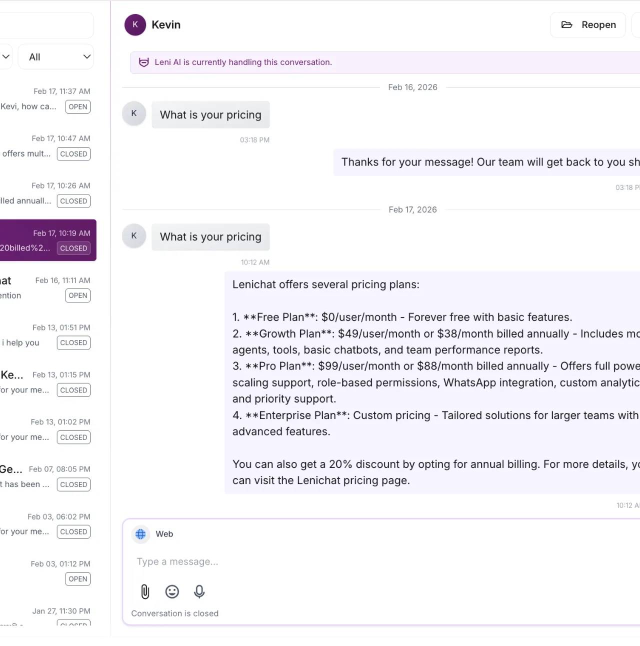 Lenichat screenshot 1