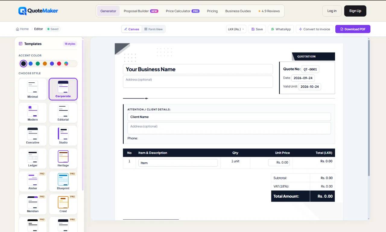 Quotemaker screenshot 2