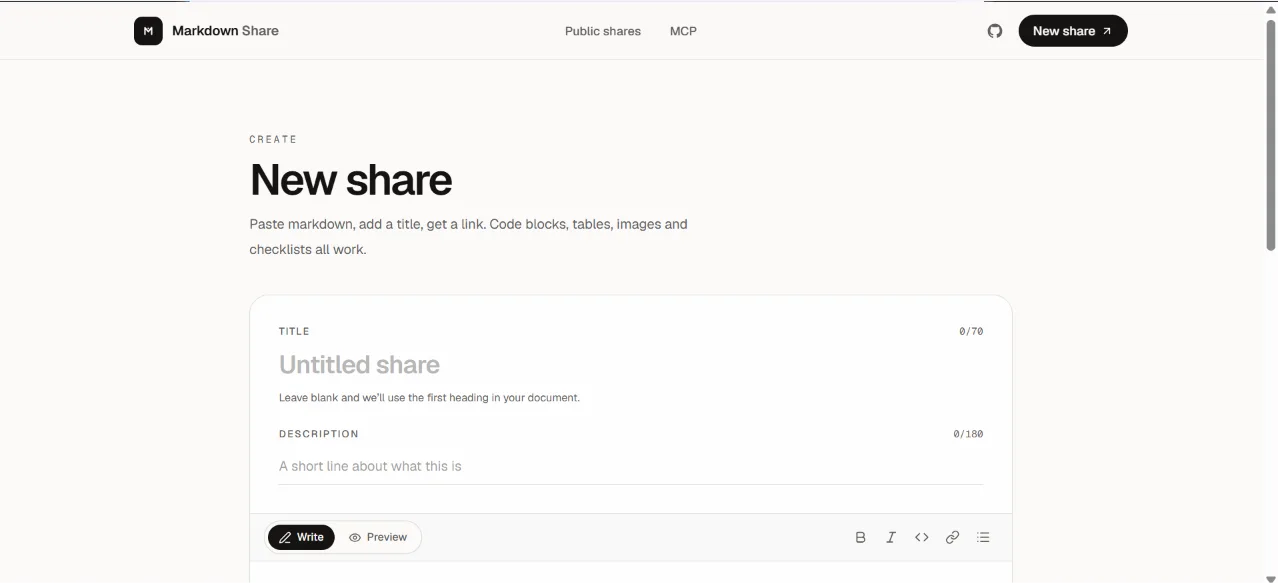 Markdown Share screenshot 2