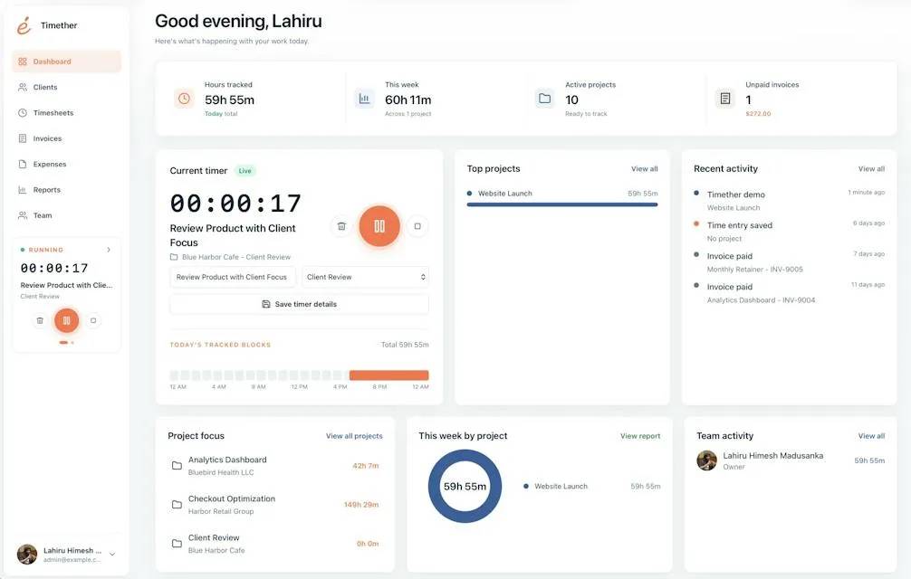 Timether screenshot 2